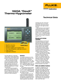 Thumbnail of document Data Sheet - 1620A Precision Thermo-Hygrometer